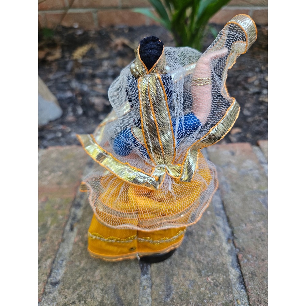 Vintage Handmade Indian Folk Art Manupuri Dancer Doll 6" - Picture 8 of 13